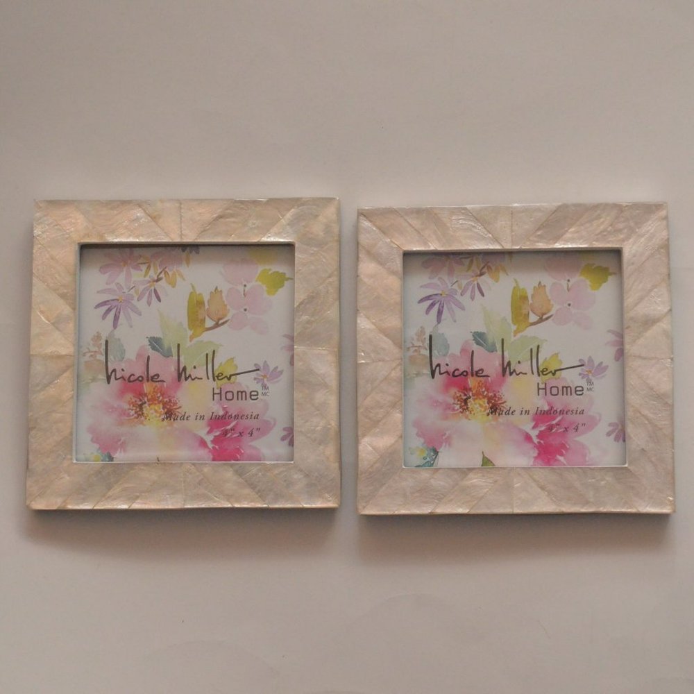 Lot of (2) Nicole Miller Home Mother of Pearl-Style Frame (3 5/8 inch opening)